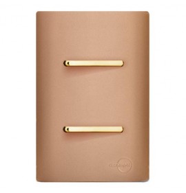 Conjunto Duplo Interruptor Simples 4x2 - Novara Ouro Rose Gold